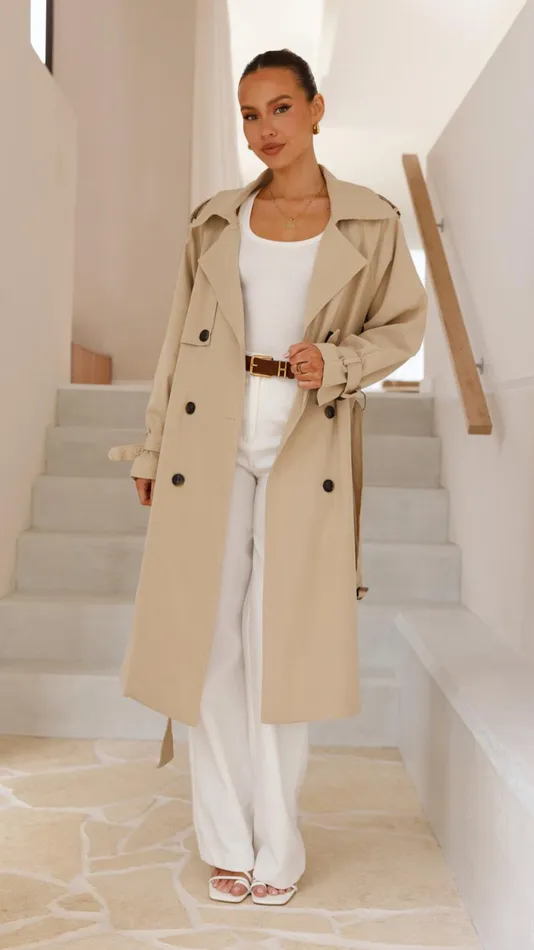 Billy J Outerwear Women Samara Trench Coat 8211 Beige