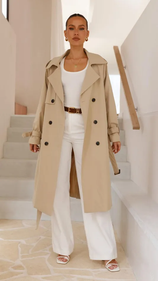 Billy J Outerwear Women Samara Trench Coat 8211 Beige