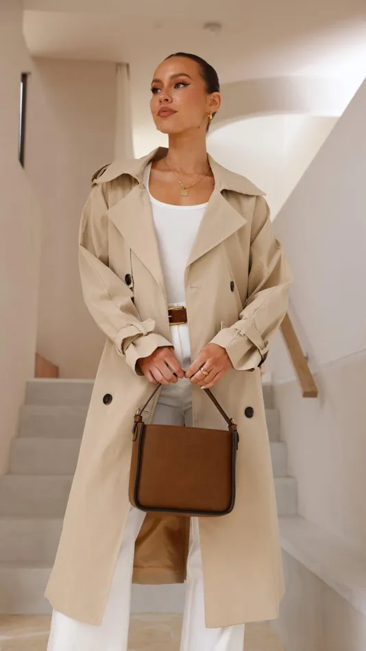 Billy J Outerwear Women Samara Trench Coat 8211 Beige