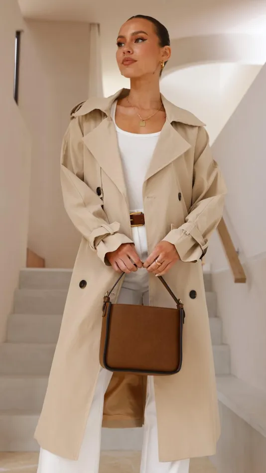 Billy J Outerwear Women Samara Trench Coat 8211 Beige