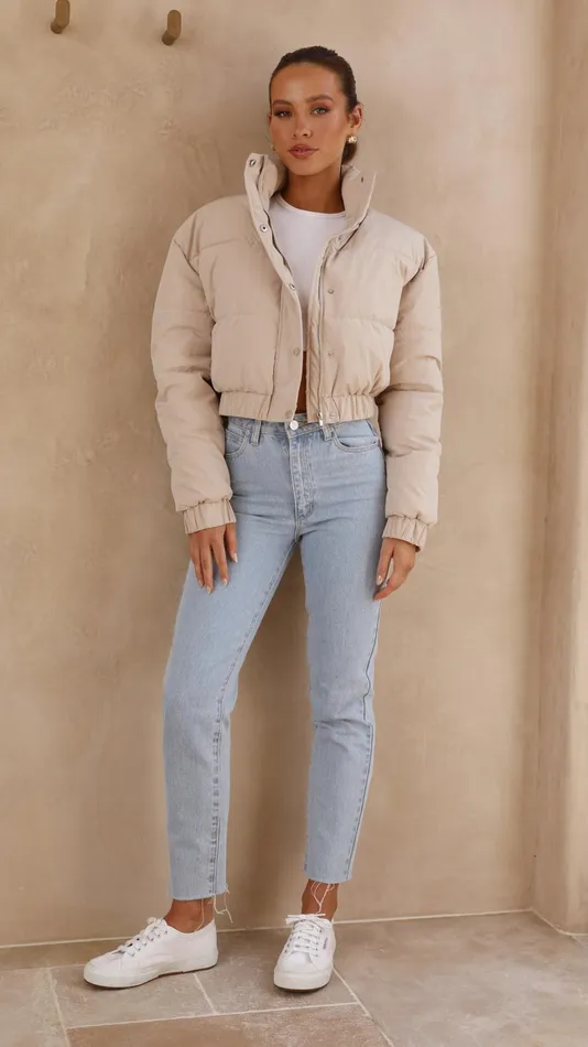 Billy J Outerwear Women Scarlett Puffer Jacket 8211 Taupe