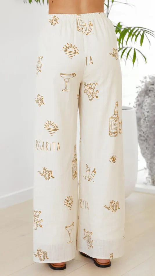 Billy J Sets Women Bailie Shirt And Pants Set 8211 Beige Tan Margarita
