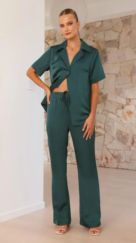 Billy J Sets Women Courtney Pants 8211 Emerald