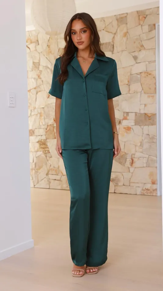 Billy J Sets Women Courtney Pants 8211 Emerald