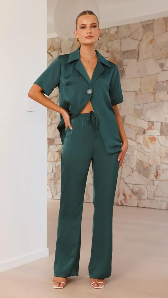 Billy J Sets Women Courtney Pants 8211 Emerald