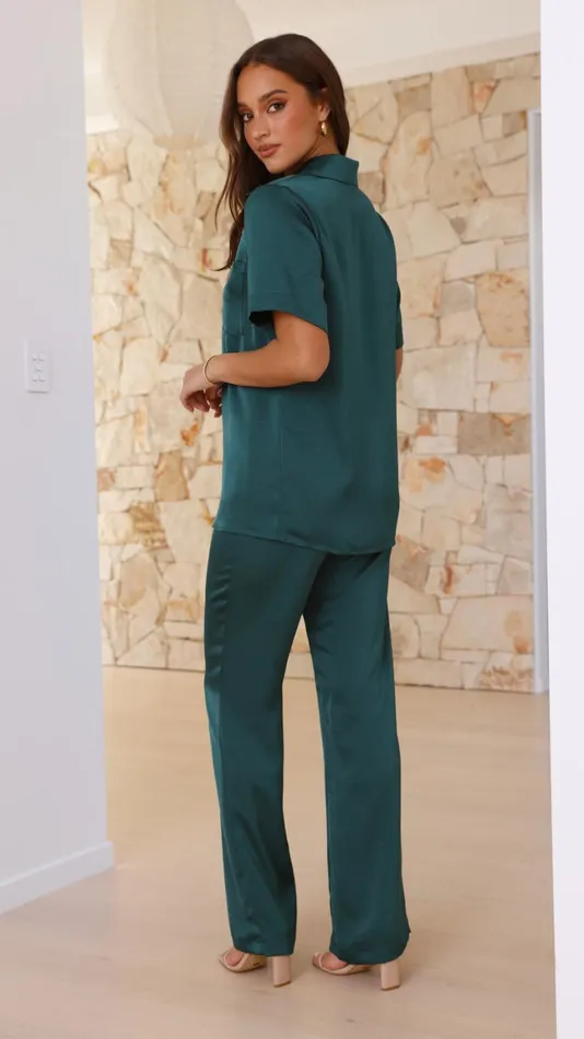 Billy J Sets Women Courtney Pants 8211 Emerald