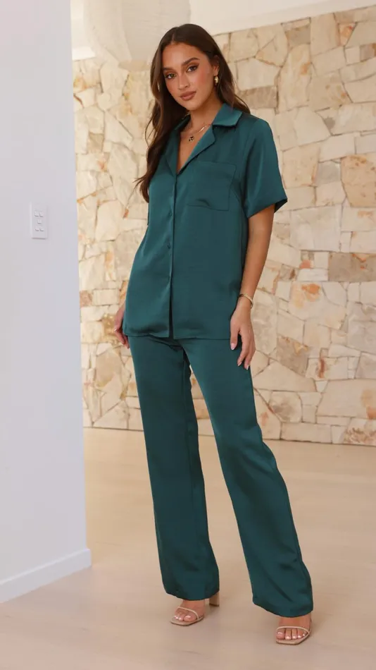 Billy J Sets Women Courtney Pants 8211 Emerald