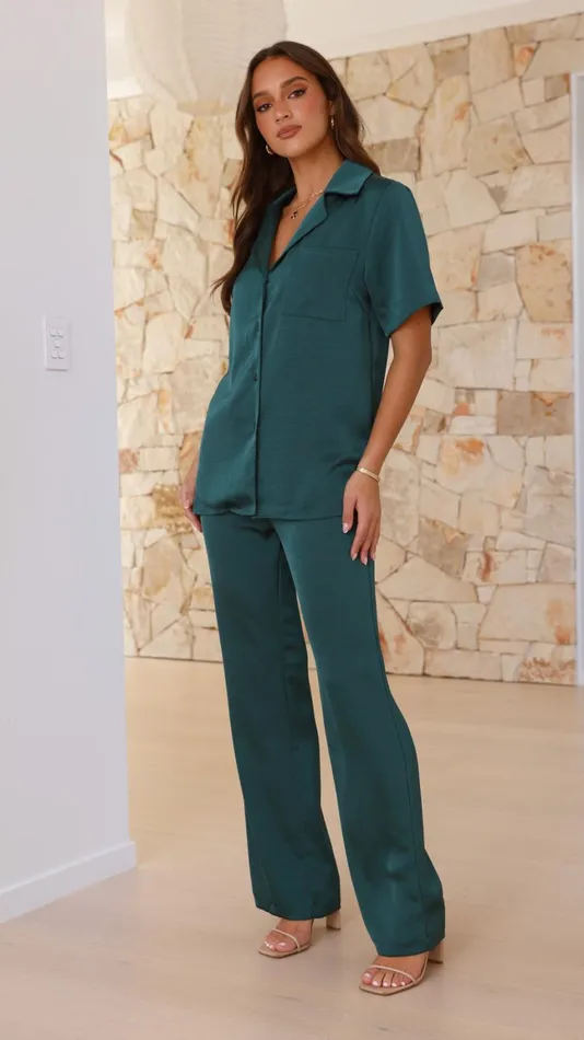 Billy J Sets Women Courtney Pants 8211 Emerald