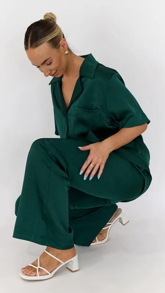 Billy J Sets Women Courtney Pants 8211 Emerald