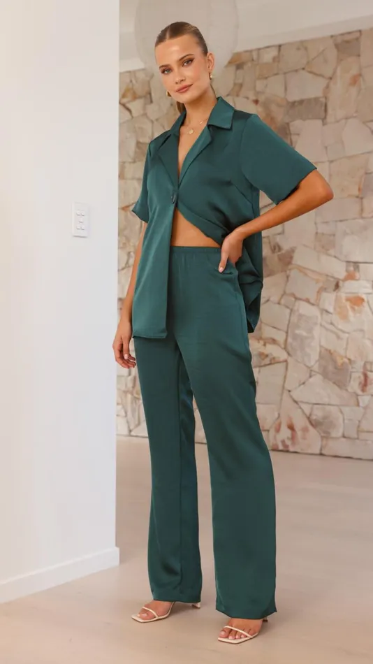 Billy J Sets Women Courtney Pants 8211 Emerald