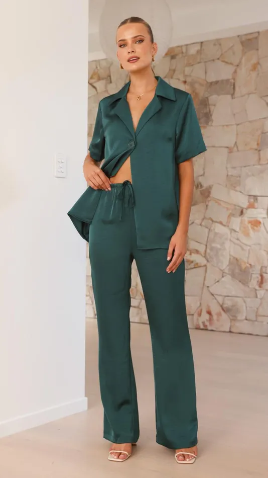 Billy J Sets Women Courtney Pants 8211 Emerald