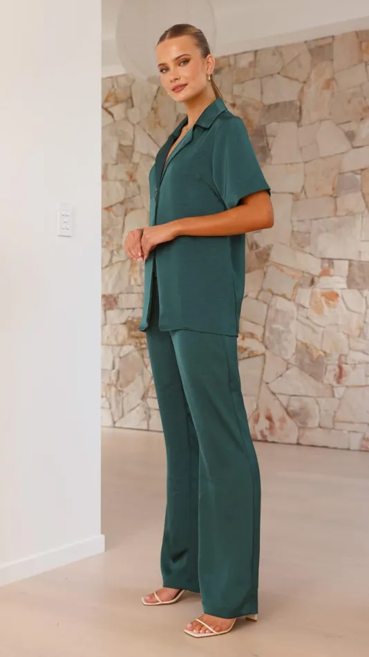 Billy J Sets Women Courtney Pants 8211 Emerald
