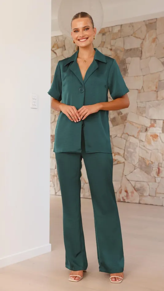 Billy J Sets Women Courtney Pants 8211 Emerald
