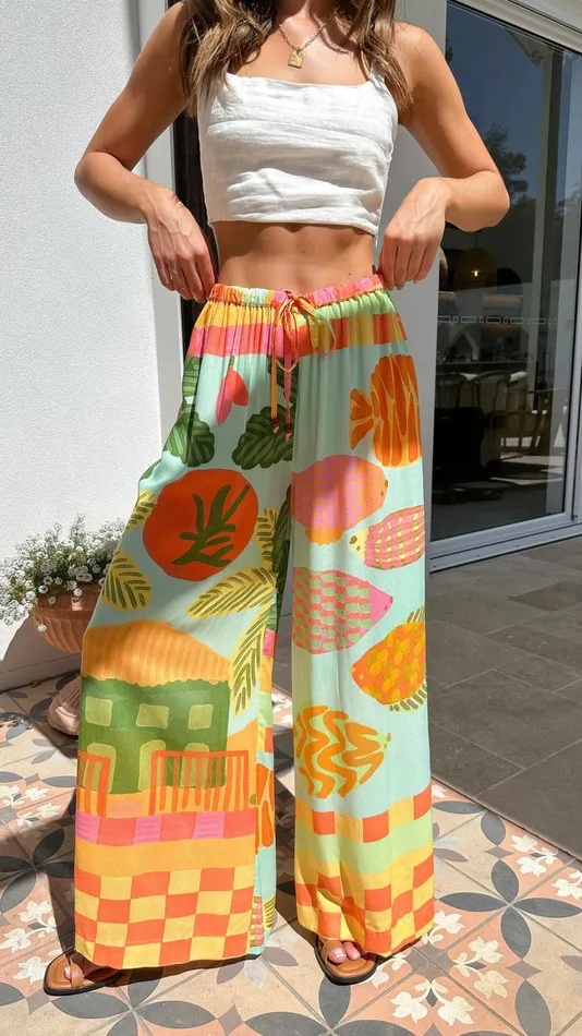 Billy J Sets Women South Beach Pants 8211 Tropical Print