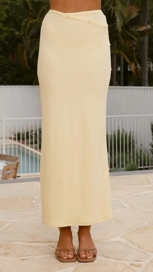 Billy J Sweaters Women Rahela Button Top And Maxi Skirt Set 8211 Yellow