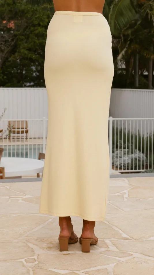 Billy J Sweaters Women Rahela Button Top And Maxi Skirt Set 8211 Yellow