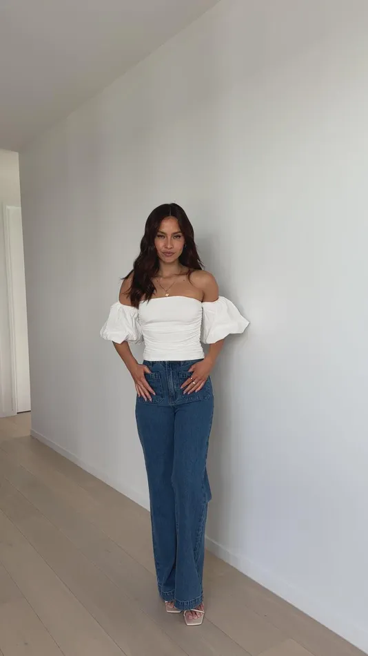 Billy J Tops Women Florence Crop Top 8211 White