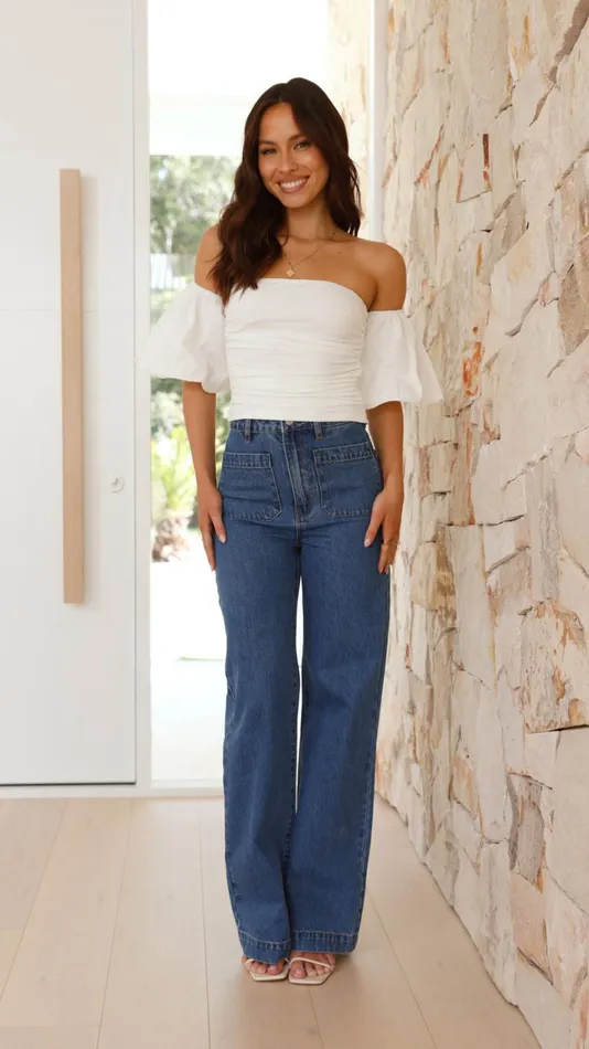 Billy J Tops Women Florence Crop Top 8211 White