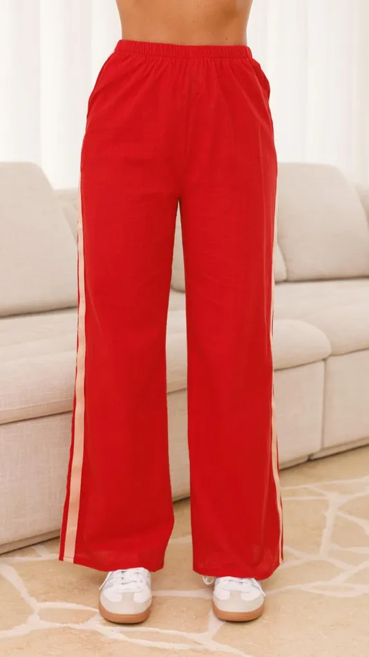 Billy J Tops Women Spritz Top and Pants Set 8211 PeachRed