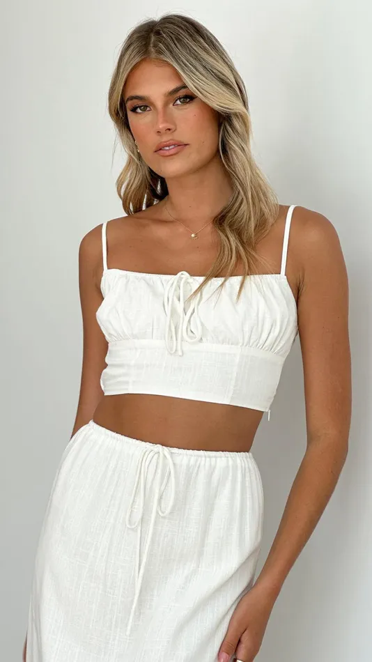 Billy J Tops Women Tafari Crop Top 8211 White