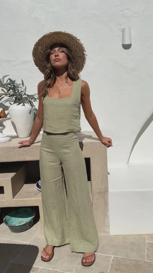 Billy J Tops Women Tillie Crop Top 8211 Sage
