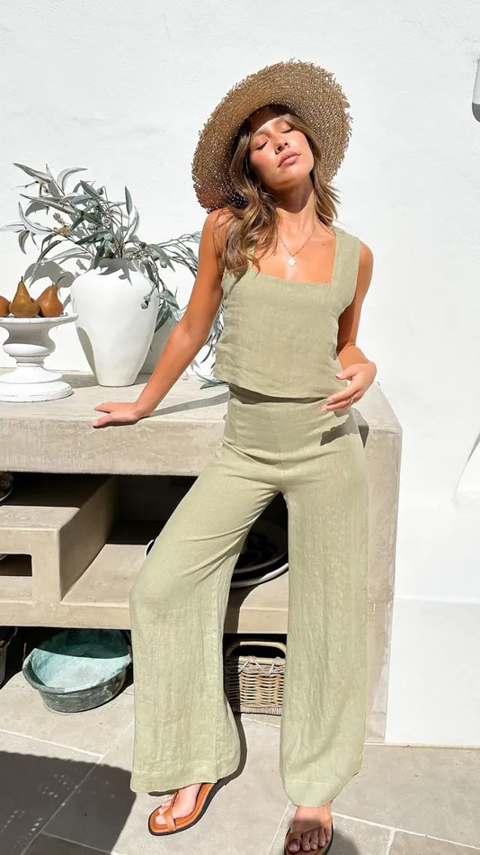 Billy J Tops Women Tillie Crop Top 8211 Sage