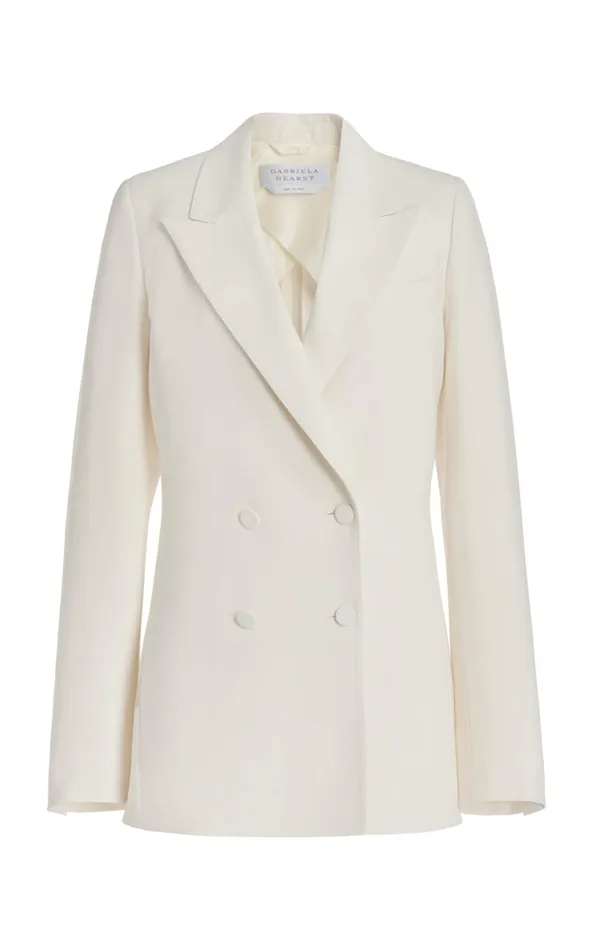 Blazers and Vests Women Gabriela Hearst Damus Blazer In Ivory Silk Wool Cady