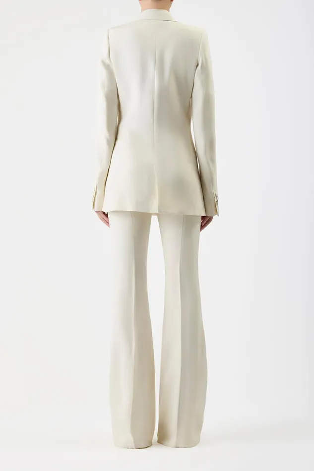 Blazers and Vests Women Gabriela Hearst Damus Blazer In Ivory Silk Wool Cady