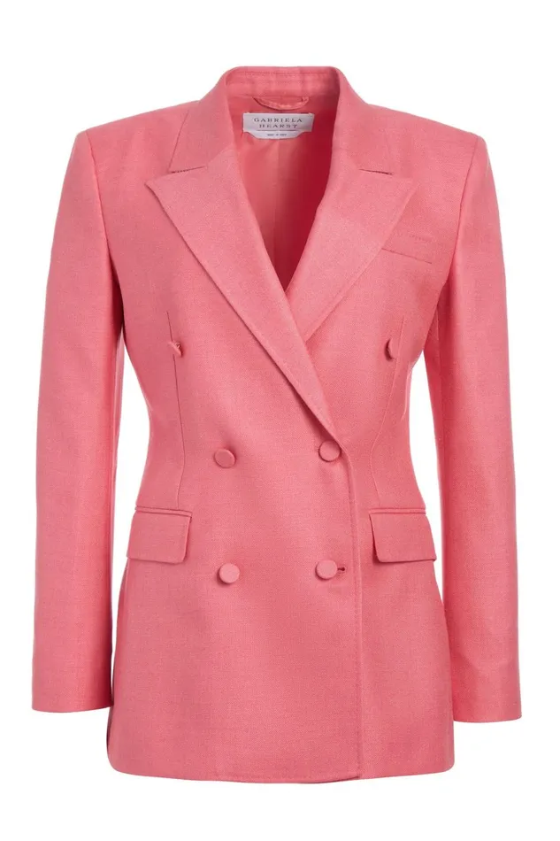 Blazers and Vests Women Gabriela Hearst Gavin Blazer In Watermelon Silk Virgin Wool