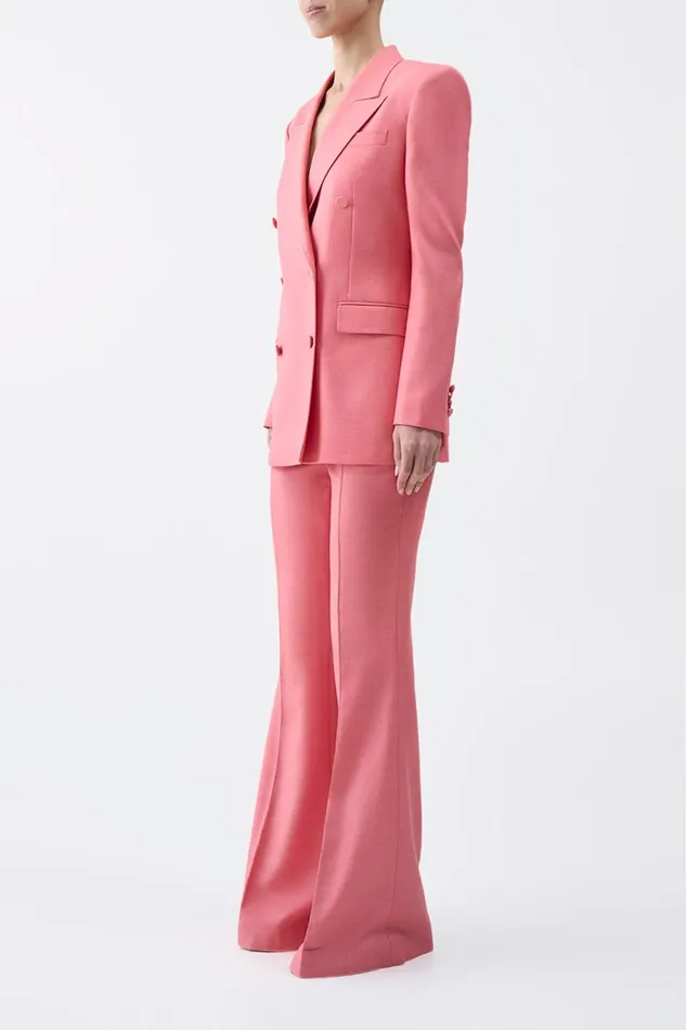 Blazers and Vests Women Gabriela Hearst Gavin Blazer In Watermelon Silk Virgin Wool