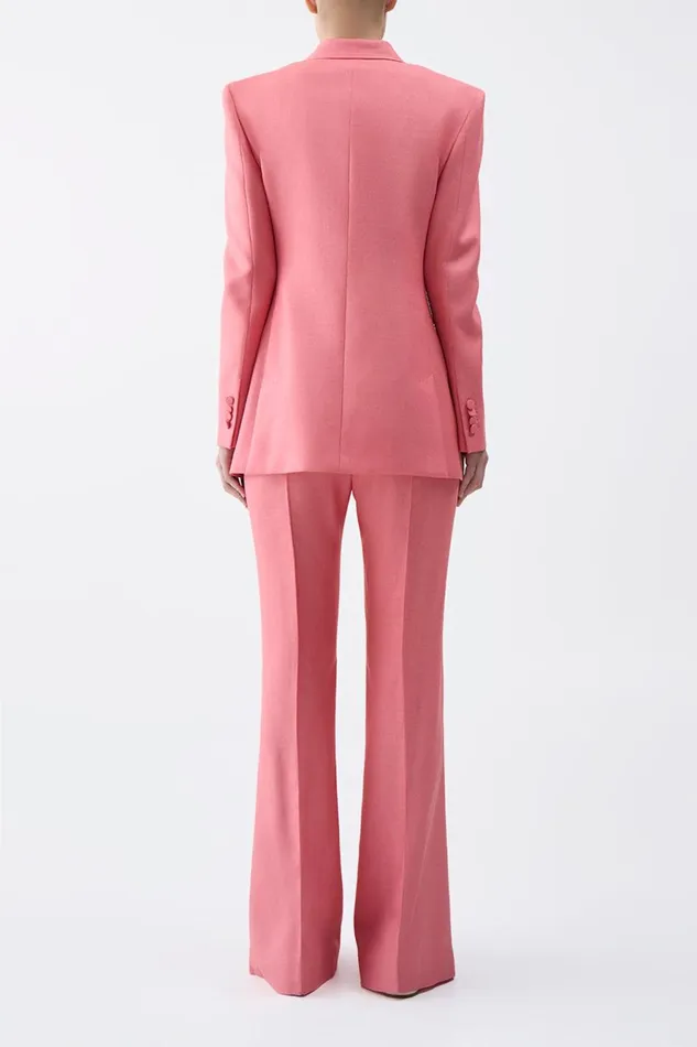 Blazers and Vests Women Gabriela Hearst Gavin Blazer In Watermelon Silk Virgin Wool