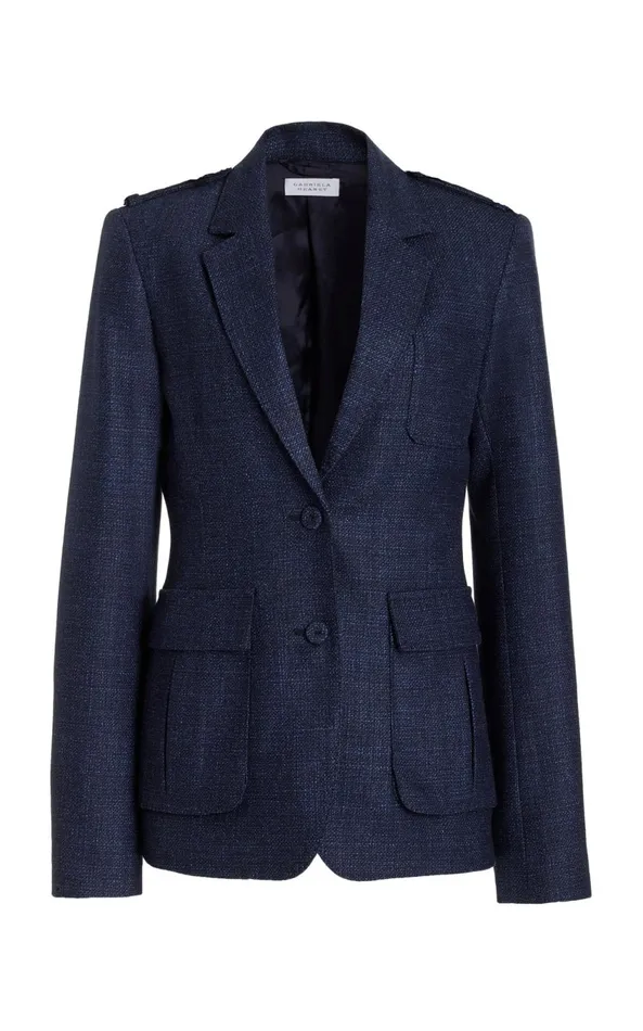 Blazers and Vests Women Gabriela Hearst Louisa Blazer In Dark Navy Virgin Wool Silk Tweed Blazers and Vests Women Gabriela Hearst Louisa Blazer In Dark Navy Virgin Wool Silk Tweed