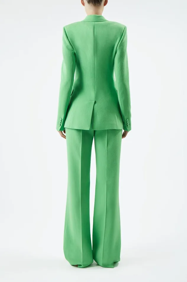 Blazers and Vests Women Gabriela Hearst Stephanie Blazer In Fluorescent Green Virgin Wool Crepe