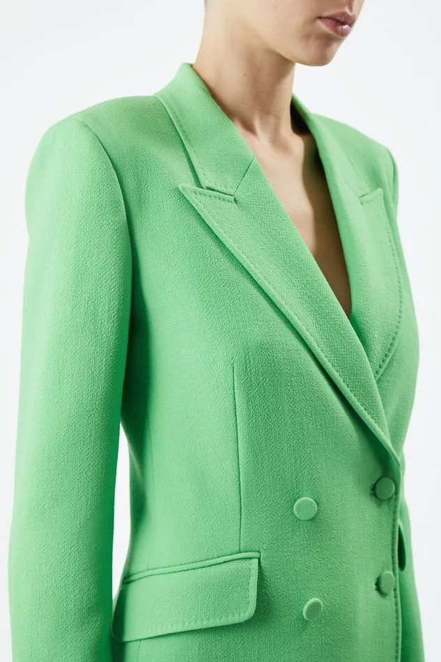 Blazers and Vests Women Gabriela Hearst Stephanie Blazer In Fluorescent Green Virgin Wool Crepe