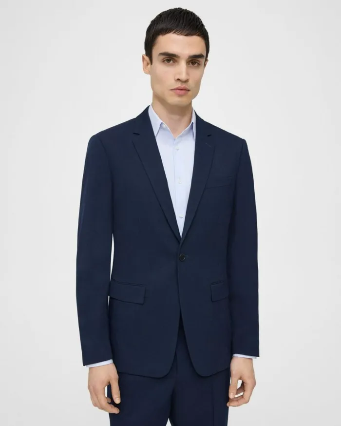 Blazers Jackets Men Theory Kanan Blazer In Textured Gabardine Baltic