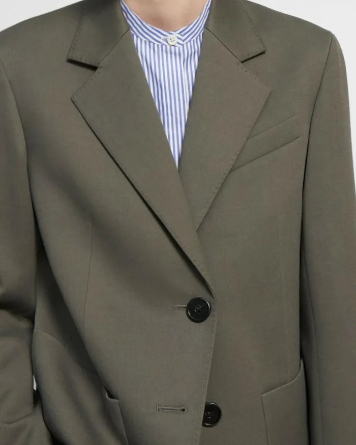 Blazers Jackets Women Theory CottonWool Twill Blazer Soft Sage