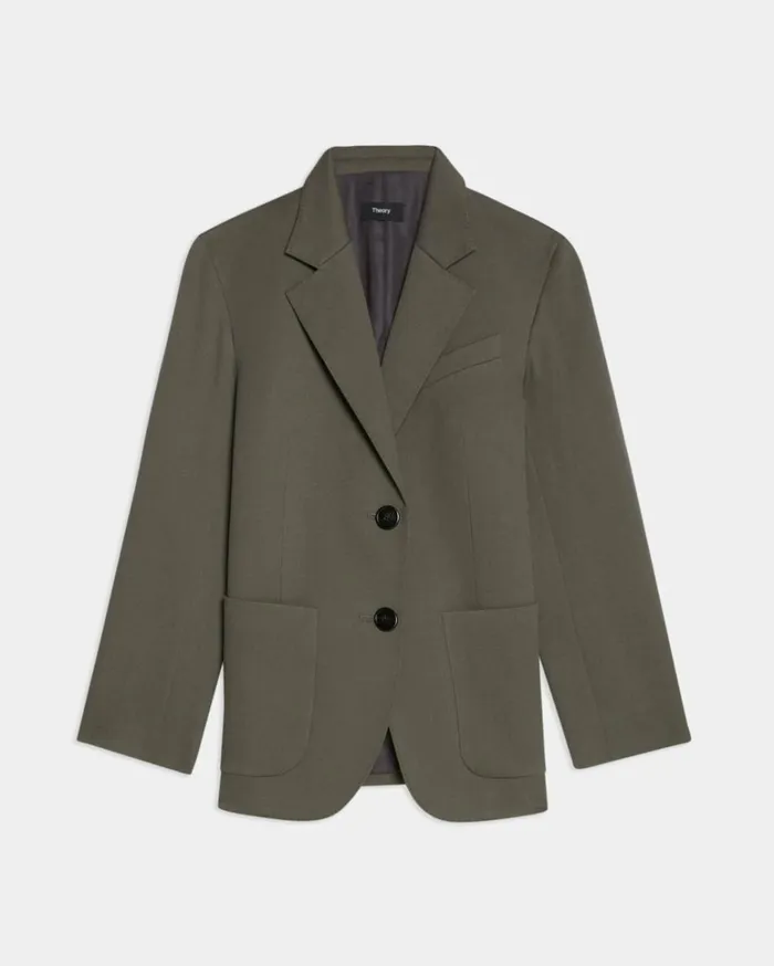 Blazers Jackets Women Theory CottonWool Twill Blazer Soft Sage