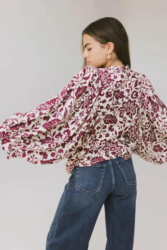 Blouses Women Bohme Nona Dolman Sleeve Blouse In Burgundy 8211 FINAL SALE Burgundy