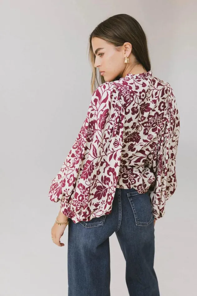 Blouses Women Bohme Nona Dolman Sleeve Blouse In Burgundy 8211 FINAL SALE Burgundy