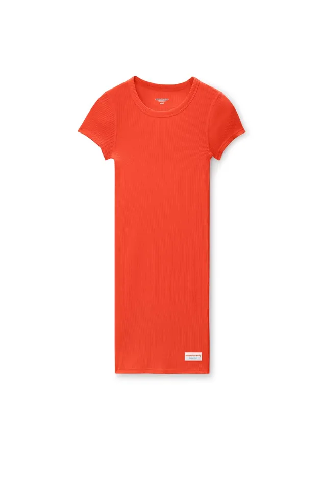 Bodywear Alexander Wang ShortSleeve Loungewear Dress In Ribbed Cotton