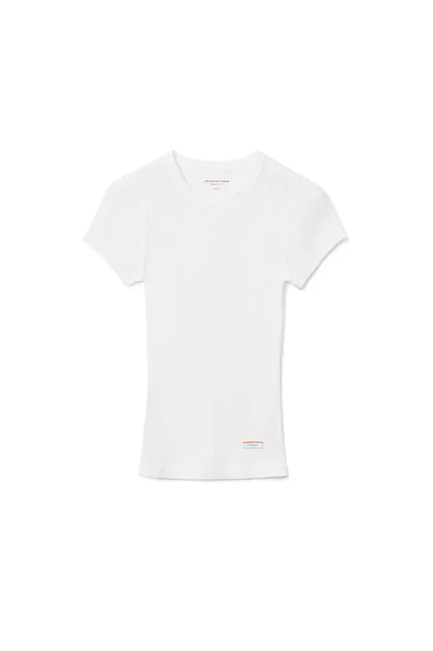 Bodywear Alexander Wang ShortSleeve Tee In Ribbed Cotton Jersey