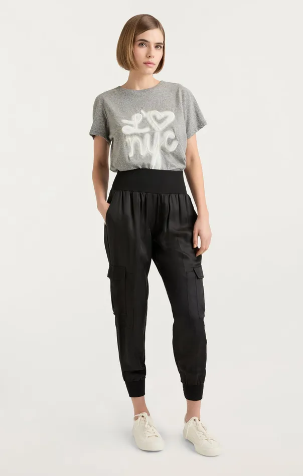 Bottoms GILES PANT in Black Cupro Black 8211 Cinq Sept Women