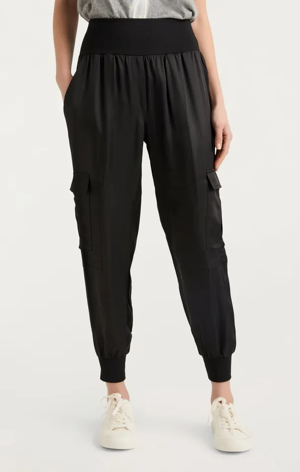 Bottoms GILES PANT in Black Cupro Black 8211 Cinq Sept Women