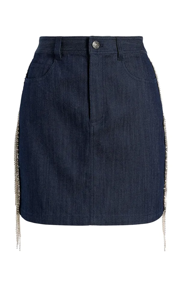 Bottoms Women Cinq Sept Rhinestone Dara Skirt Indigo
