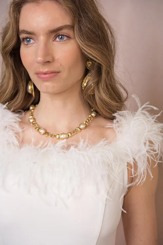 Bridal Women RIXO Winslett Ivory Feathers Bridal Women RIXO Winslett Ivory Feathers