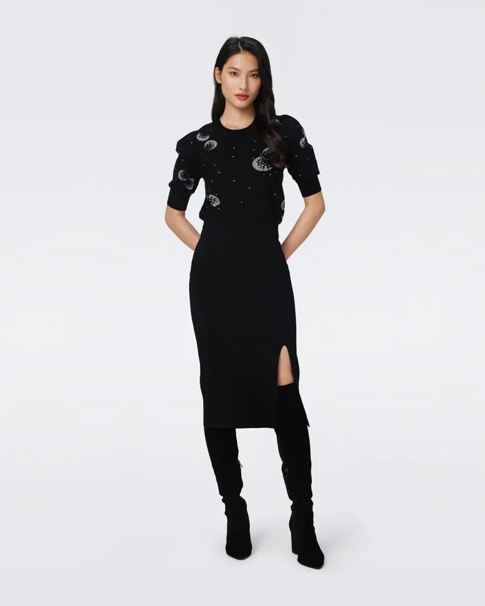 Calandre Knit Skirt Black Women DVF Skirts Calandre Knit Skirt Black Women DVF Skirts