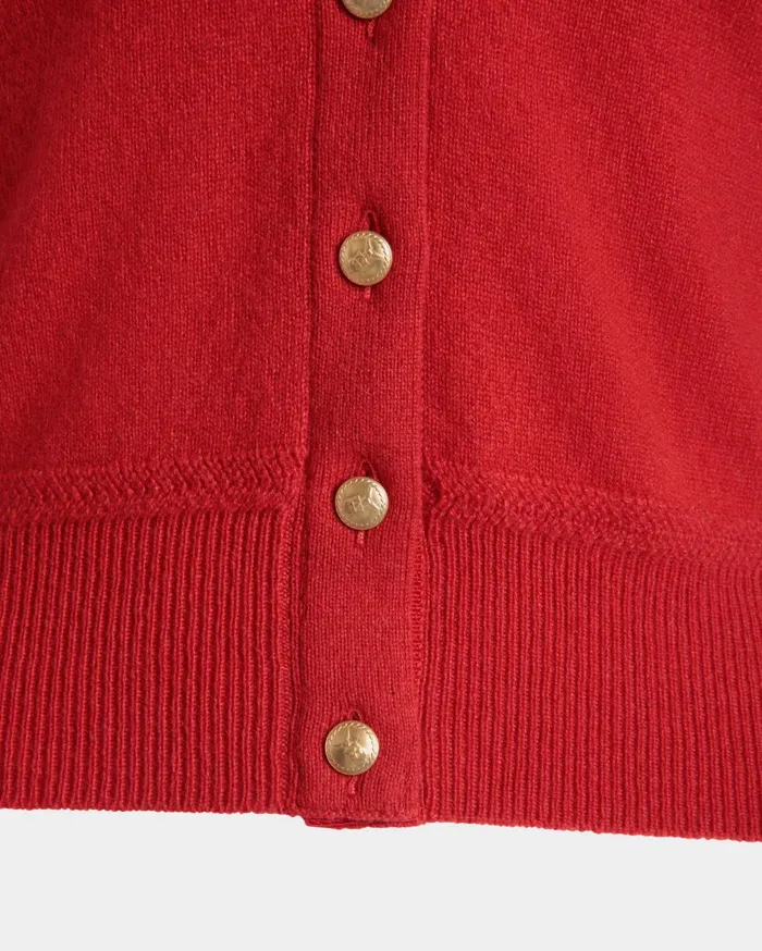 Cardigan In Candy Red Cashmere Women Bally Knitwear