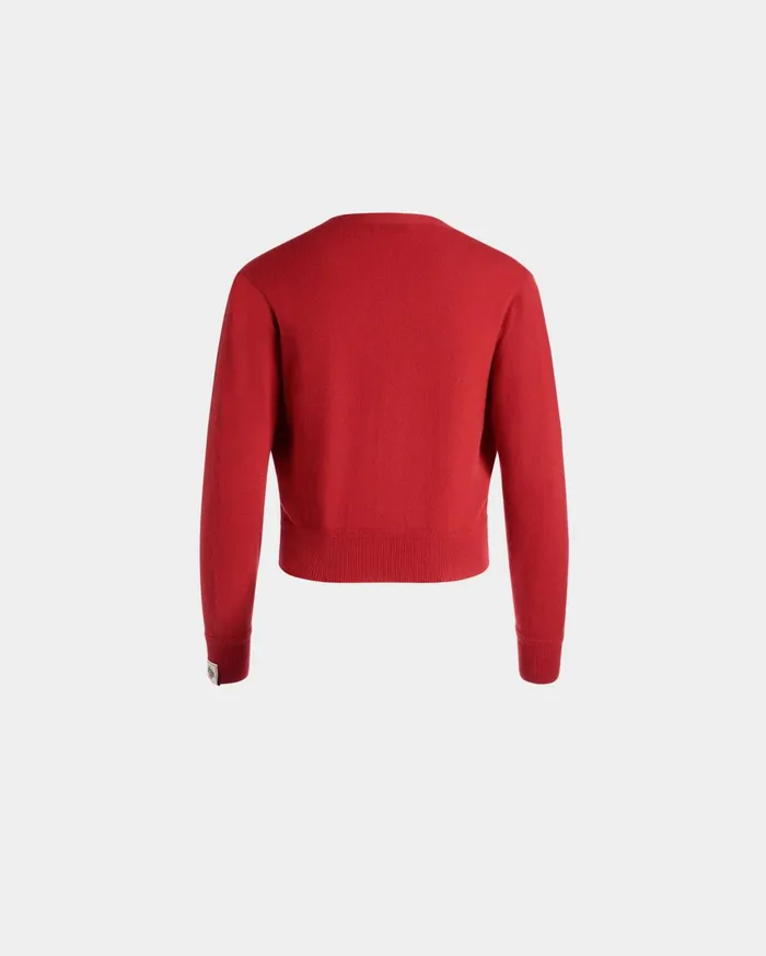 Cardigan In Candy Red Cashmere Women Bally Knitwear
