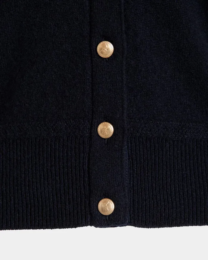 Cardigan In Navy Blue Cashmere Women Bally Knitwear