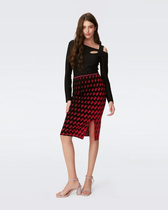 Cassiopeia Skirt Bird Weave Pink Gradient Women DVF Skirts